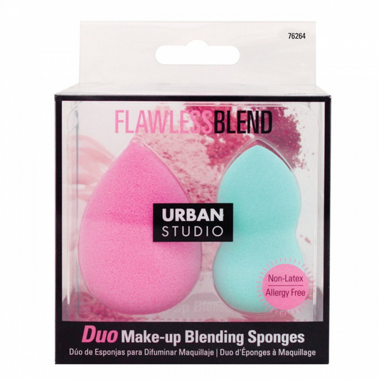 Kit 2 Esponjas de Make Up da Urban Studio ♡ Formato Gota e Blend Chanfrado